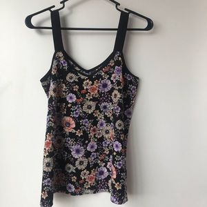 Black Floral Tank